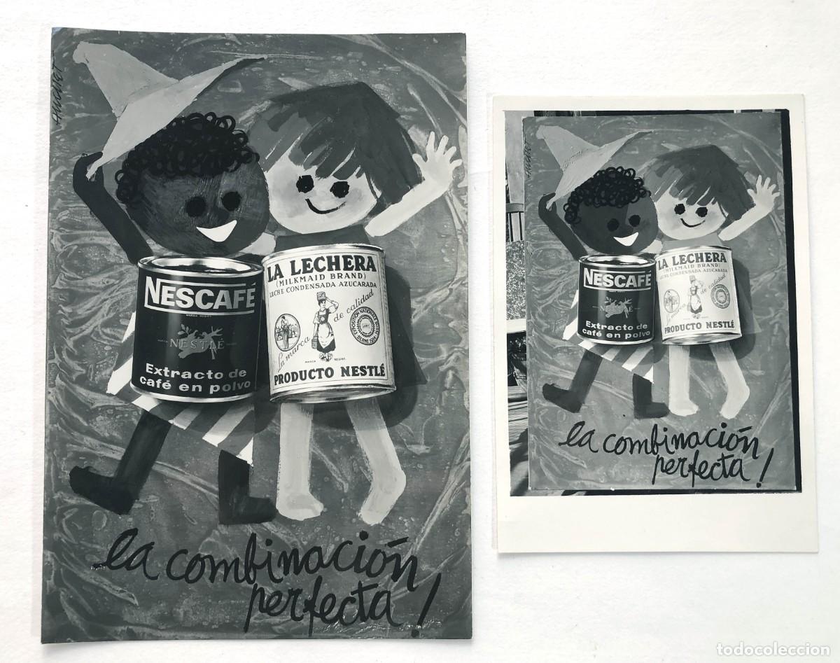 Cat&aacute;logos publicitarios: AFFICHE FOTOGR&Aacute;FICO 1962 /PROYECTO DE CARTEL / LECHE CONDENSADA LA LECHERA / ENRIC HUGUET -BARCELONA