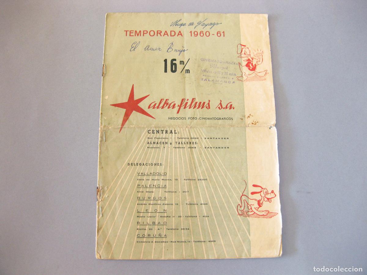 Cat&aacute;logos publicitarios: CAT&Aacute;LOGO DE PEL&Iacute;CULAS DE CINE DE 16 MM. LISTA DE MATERIAL ALBA FILMS. TEMPORADA 1960
