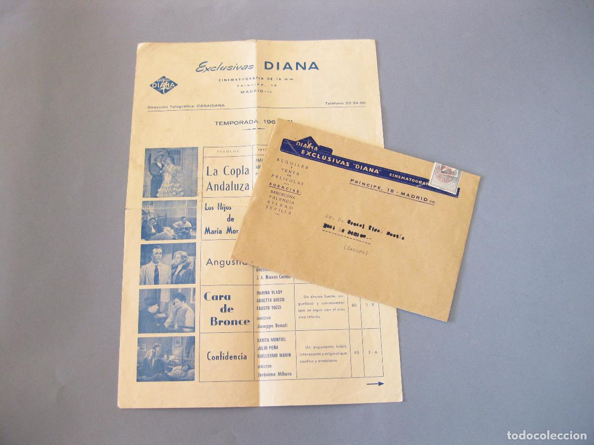Advertising Catalogs: HOJA CAT&Aacute;LOGO DE PEL&Iacute;CULAS DE CINE DE 16 MM. LISTA DE MATERIAL EXCLUSIVAS DIANA. TEMPORADA 1960