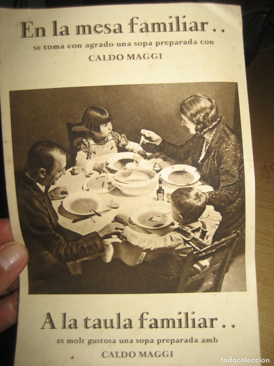 Cat&aacute;logos publicitarios: antiguo catalogo folleto desplegable publicidad caldo Maggi en catal&agrave; y espa&ntilde;ol
