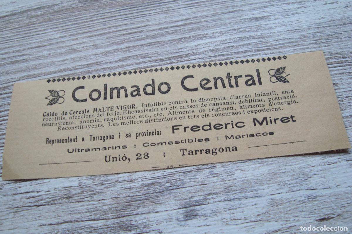 Cat&aacute;logos publicitarios: ANTIGUA PUBLICIDAD COLMADO CENTRAL FREDERIC MIRET- HOTEL CONTINENTAL BONAVENTURA GIRONA. TARRAGONA