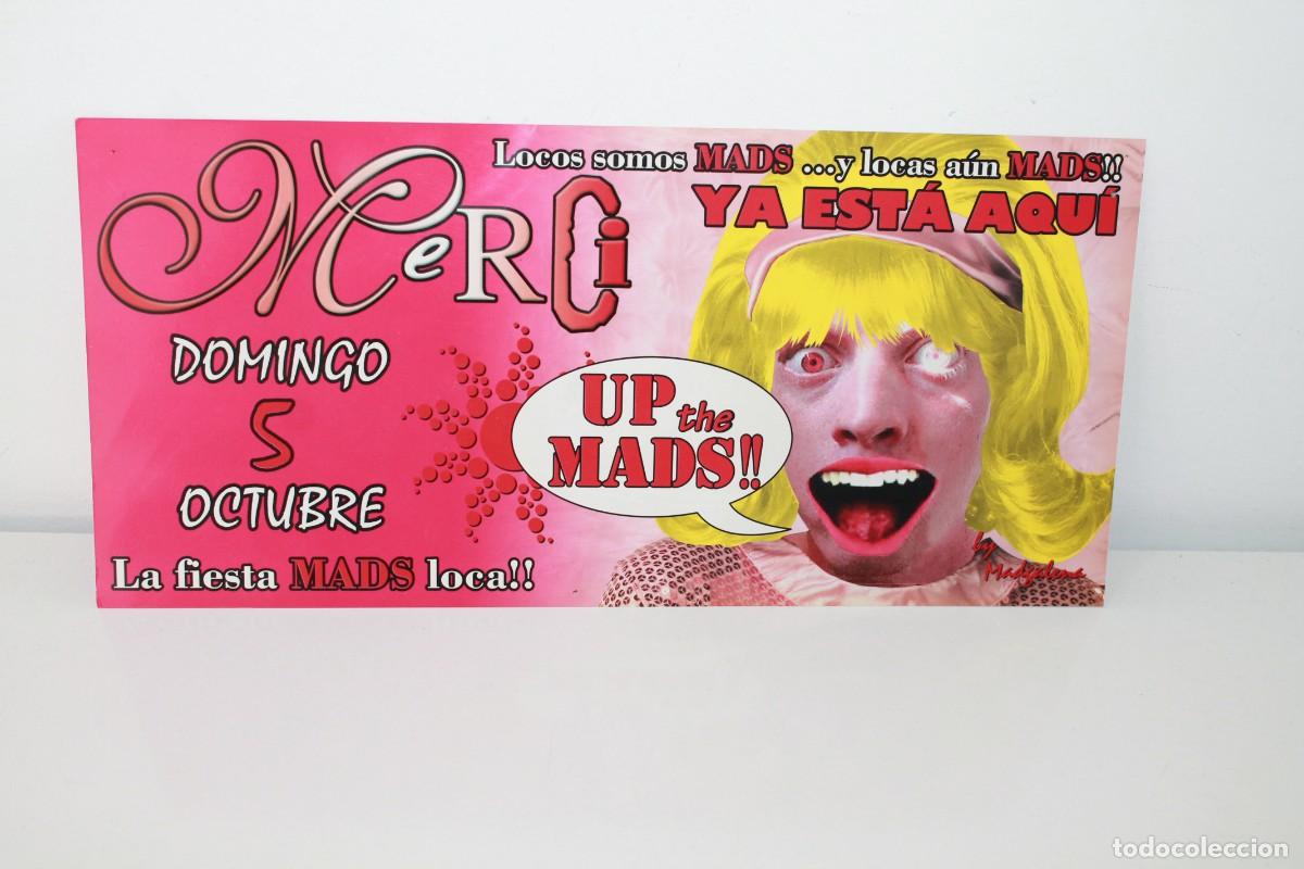 Cat&aacute;logos publicitarios: FLYER ORIGINAL MERCI DISCOTECA A&Ntilde;OS 2000 FIESTA UP THE MADS MADGALENA