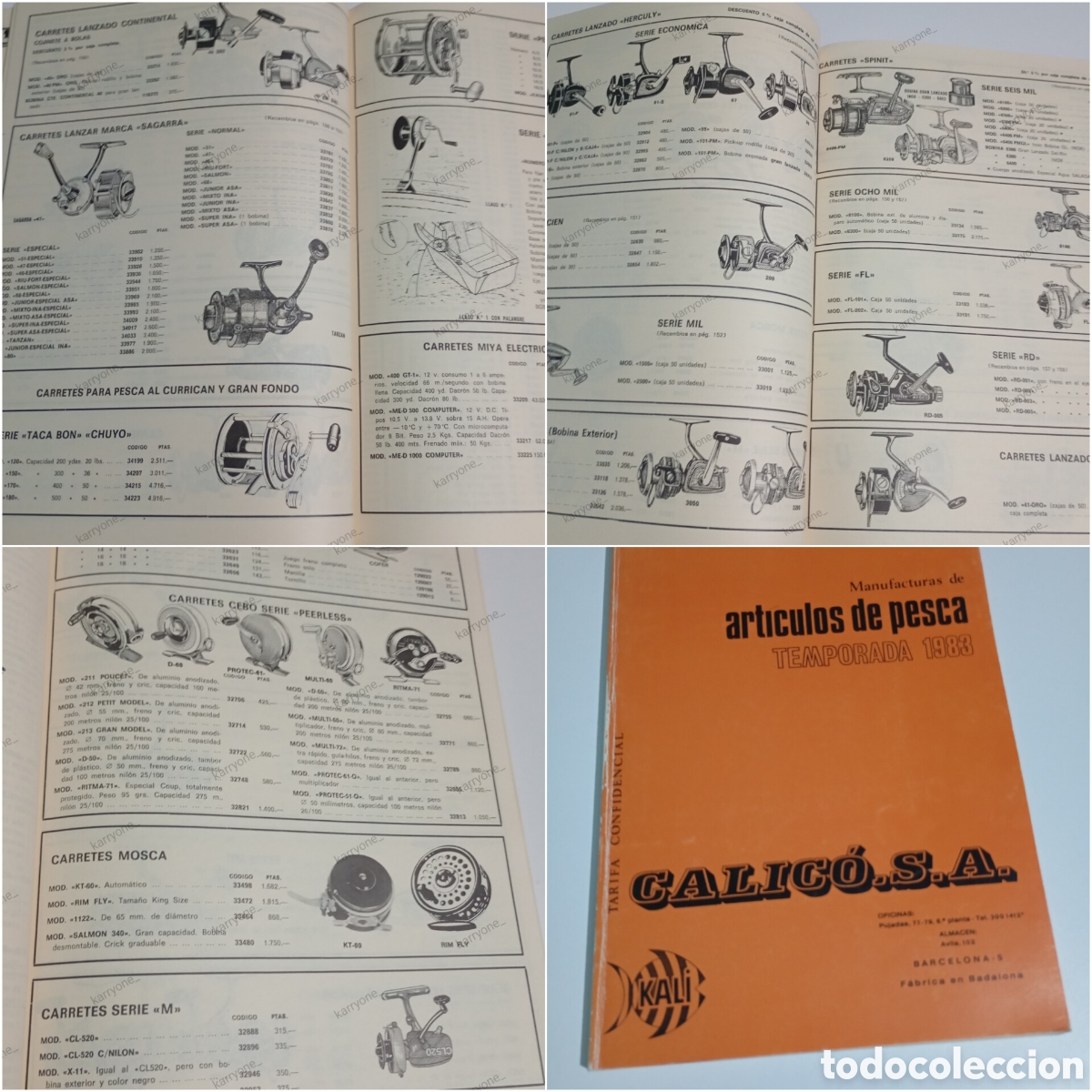 Cat&aacute;logos publicitarios: Cat&aacute;logo Pesca 1983 Sagarra Tarz&aacute;n Mosca Kali Cali Mitchell Carretes Art&iacute;culos de pesca 173 P&aacute;ginas