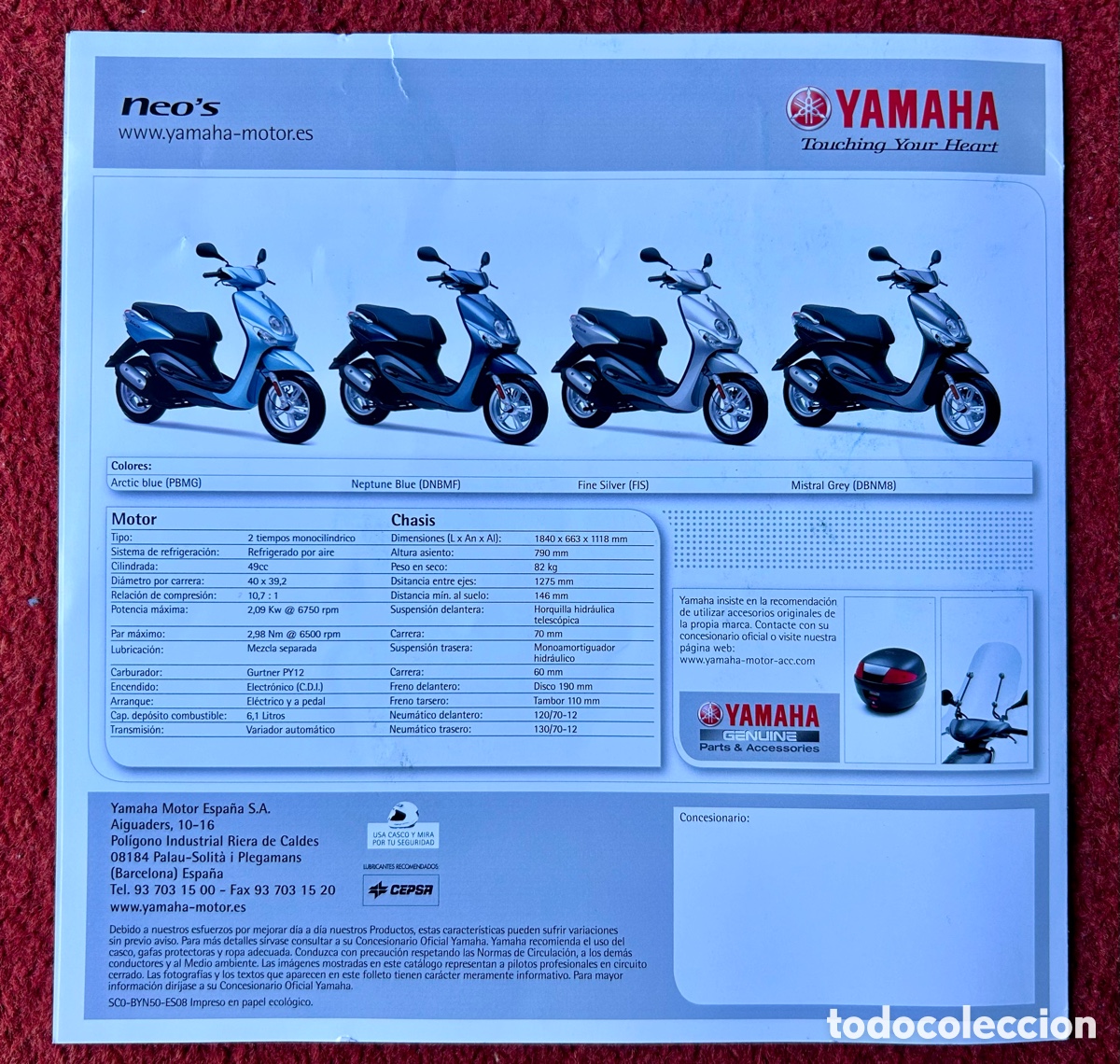 Cat&aacute;logos publicitarios: Cat&aacute;logo Yamaha Neos 2008 - Foto 2
