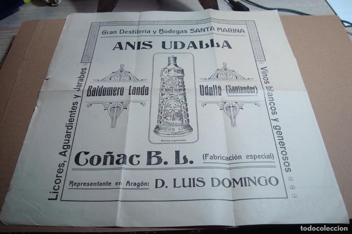 Cat&aacute;logos publicitarios: ANTIGUA PUBLICIDAD BODEGAS DESTILERIA SANTA MARINA. ANIS UDALLA BALDOMERO LANDA. SANTANDER.