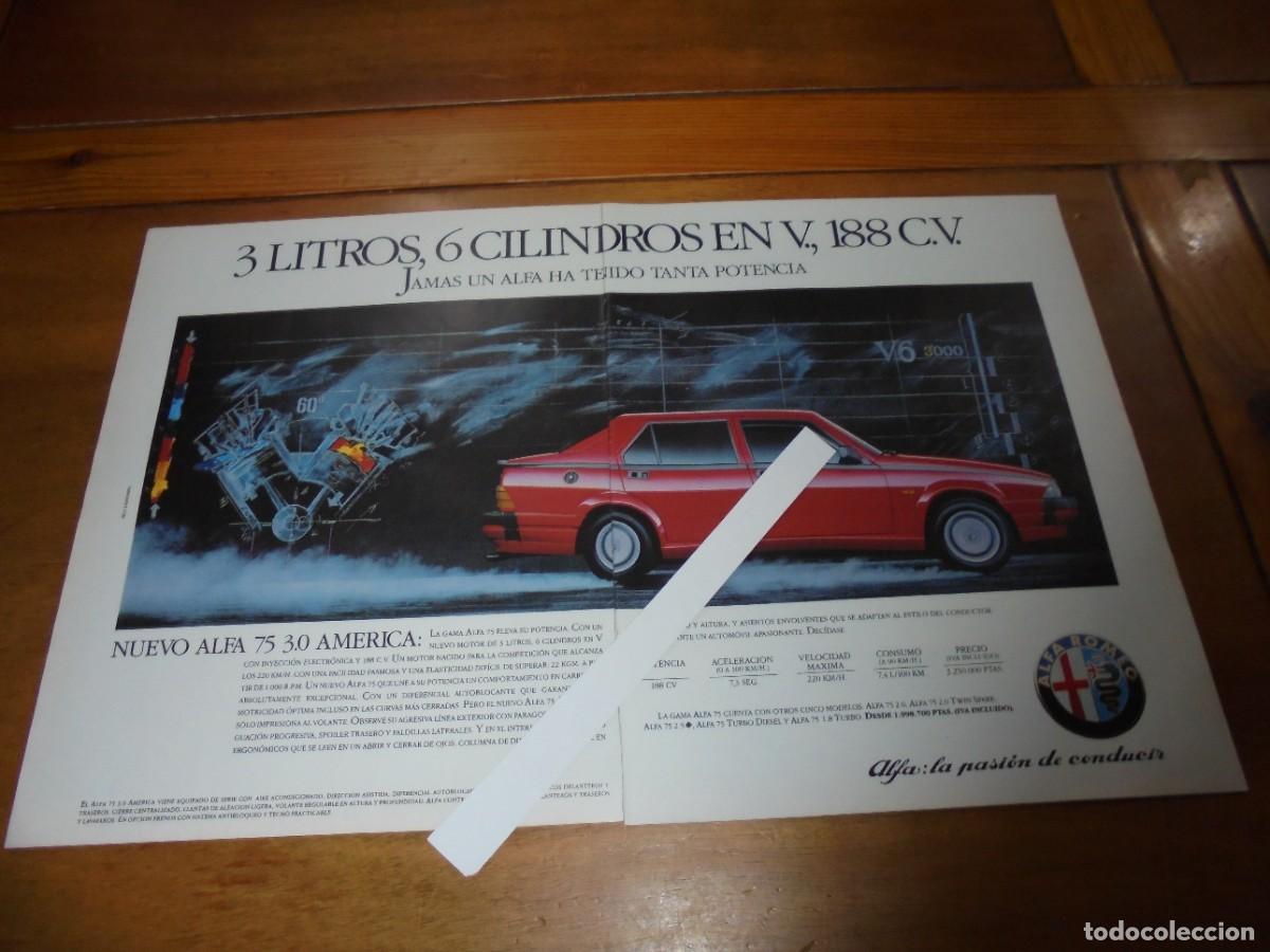 Cat&aacute;logos publicitarios: PUBLICIDAD 1987: NUEVO ALFA ROMEO 75 3.0 AM&Eacute;RICA
