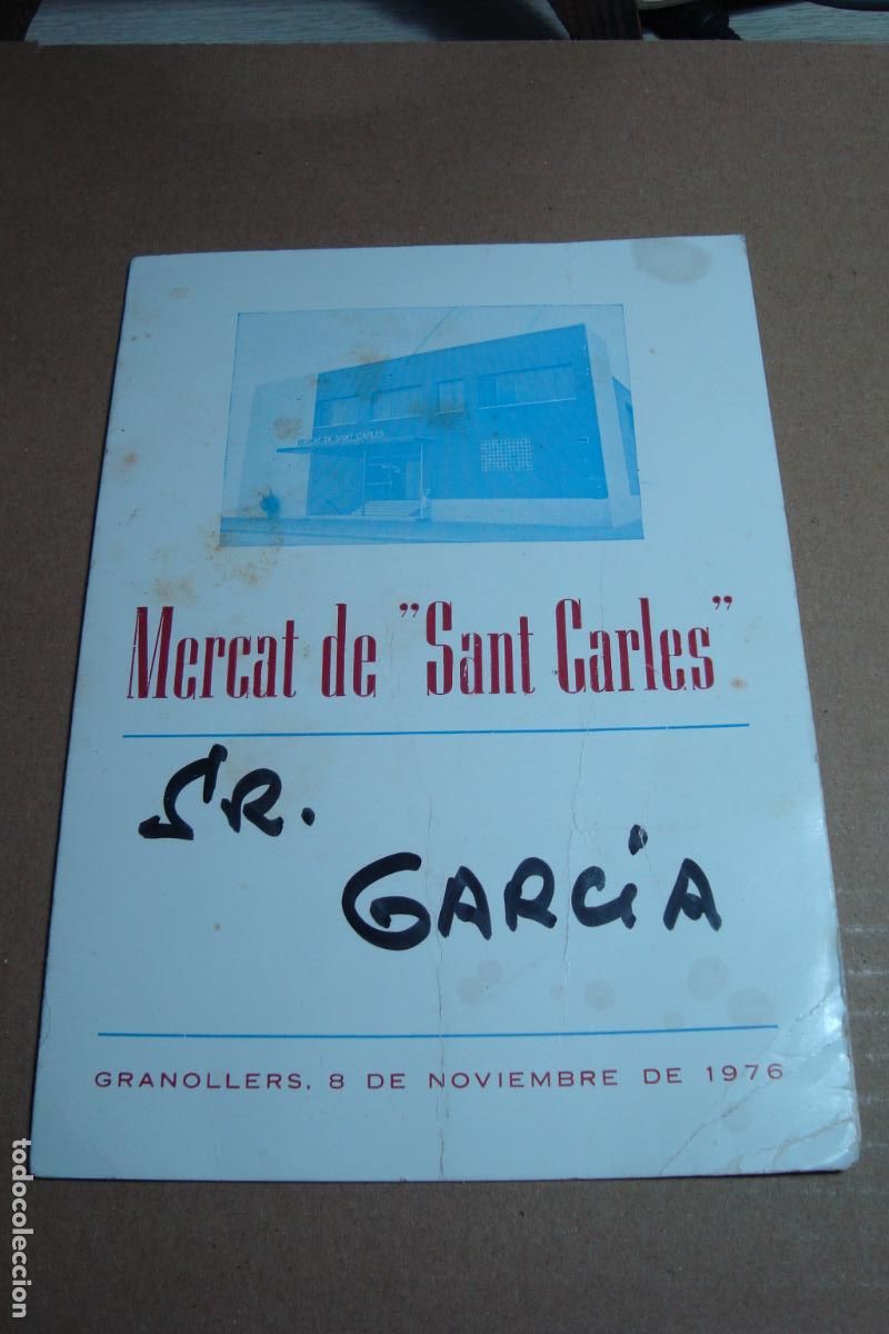 Cat&aacute;logos publicitarios: ANTIGUA MINUTA RESTAURANT LA MASIA. MERCAT SANT CARLES. GRANOLLERS 1976