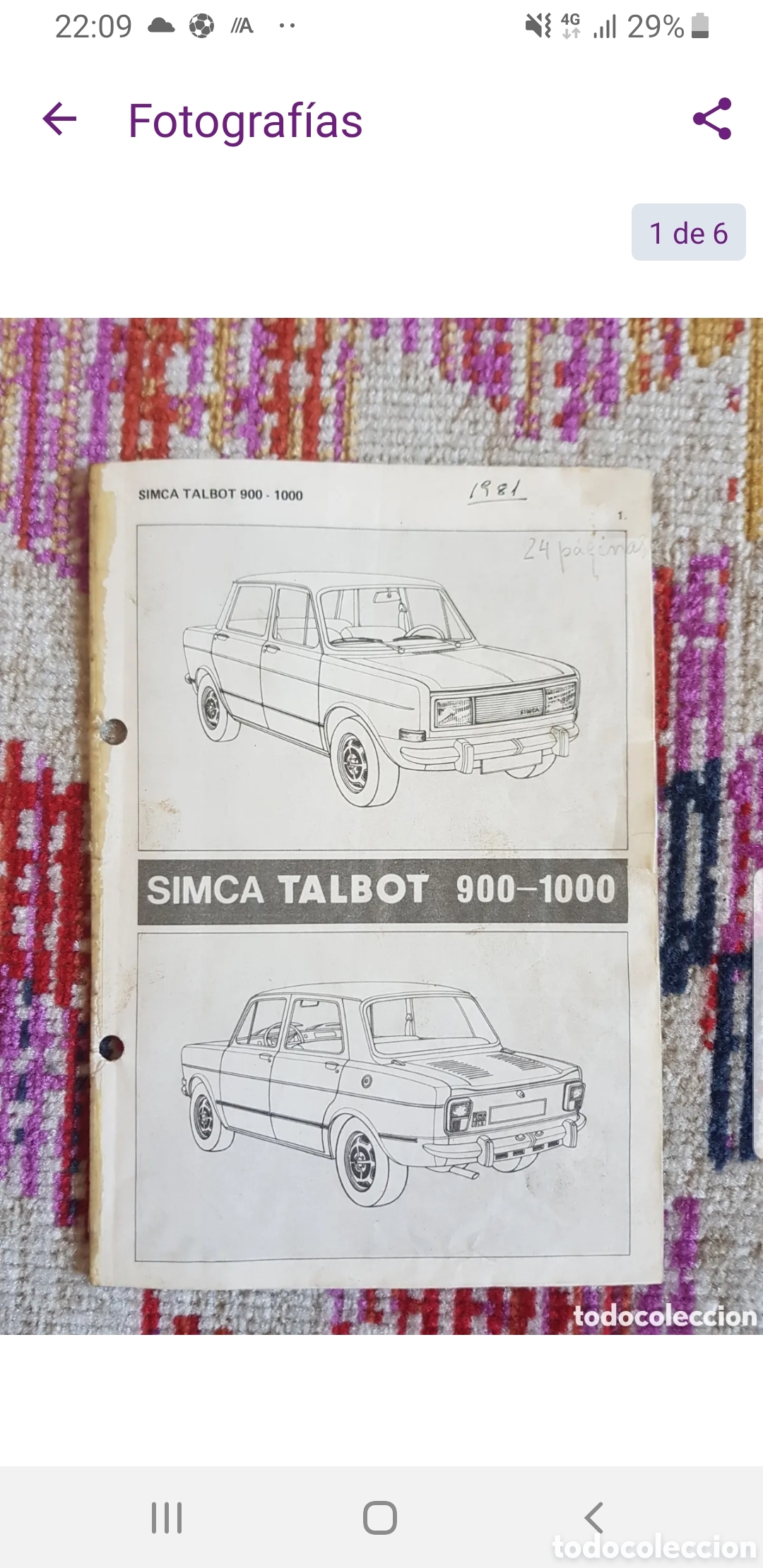 Cat&aacute;logos publicitarios: Catalogo de Simca 1000