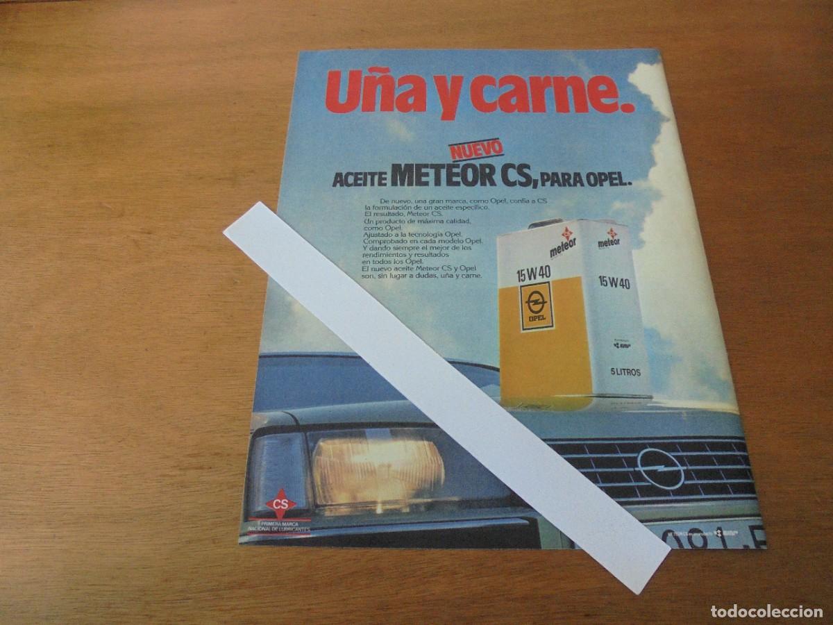 Cat&aacute;logos publicitarios: PUBLICIDAD 1984: ACEITE METEOR CS, PARA OPEL.