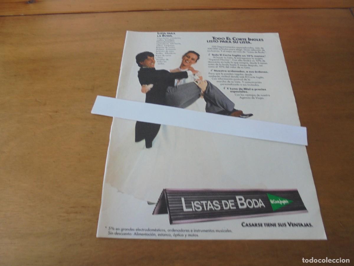 Cat&aacute;logos publicitarios: PUBLICIDAD 1984: LISTA DE BODAS EL CORTE INGL&Eacute;S.