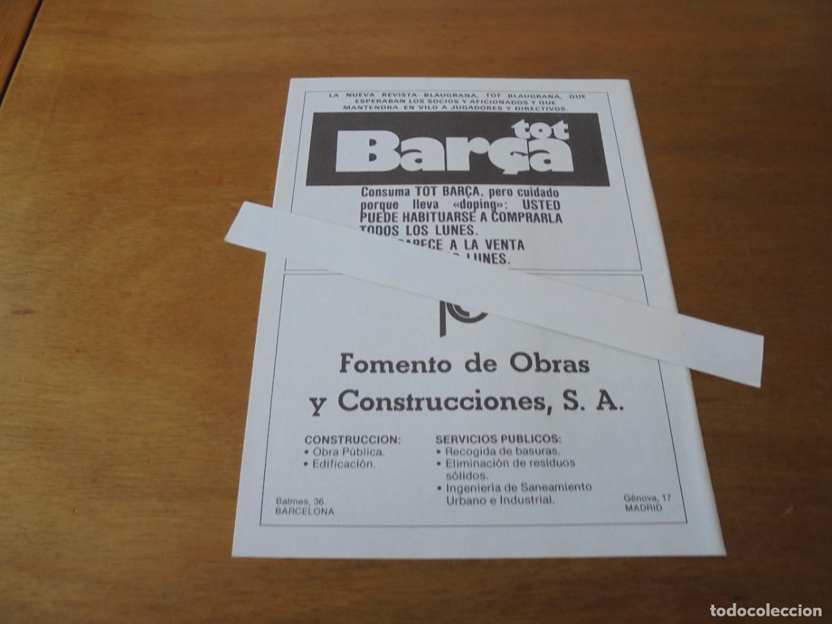 Cat&aacute;logos publicitarios: PUBLICIDAD 1979: REVISTA TOT BAR&Ccedil;A. FOMENTO DE OBRAS Y CONSTRUCCIONES.