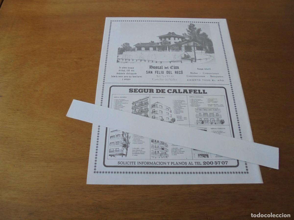 Cat&aacute;logos publicitarios: PUBLICIDAD 1979: HOSTAL DEL CIM, SAN FELIU DEL REC&Oacute;, CASTELLAR DEL VALL&Eacute;S / SEGUR DE CALAFELL.