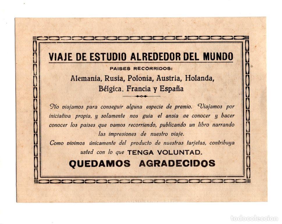 Cat&aacute;logos publicitarios: TARJETA VIAJE DE ESTUDIO ALREDEDOR DEL MUNDO, PRINCIPIOS S.XX CURIOSA PETICI&Oacute;N APORTACI&Oacute;N VOLUNTARIA