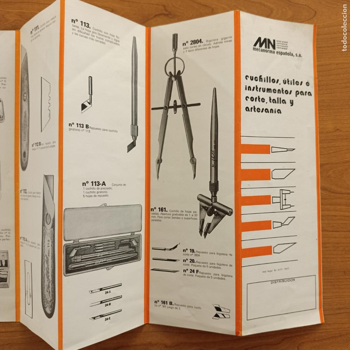 Cat&aacute;logos publicitarios: CATALOGO MECANORMA ESPA&Ntilde;OLA. CUCHILLOS, &Uacute;TILES E INSTRUMENTOS DE CORTE, TALLA Y ARTESAN&Iacute;A