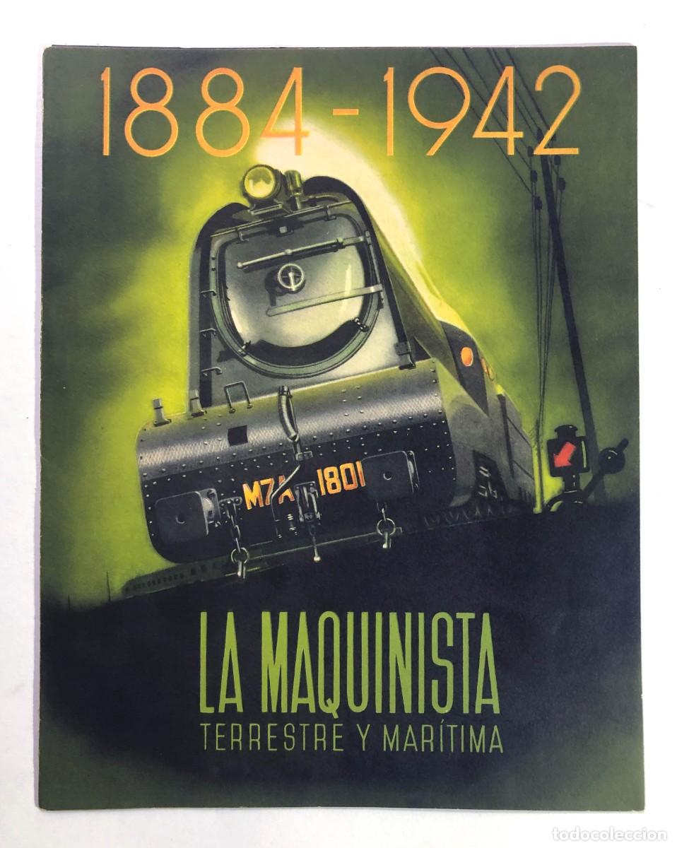 Cat&aacute;logos publicitarios: DESPLEGABLE 8 P&Aacute;GINAS / LA MAQUINISTA TERRESTRE Y MAR&Iacute;TIMA 1884 - 1942 / CONSTRUCCI&Oacute;N LOCOMOTORAS