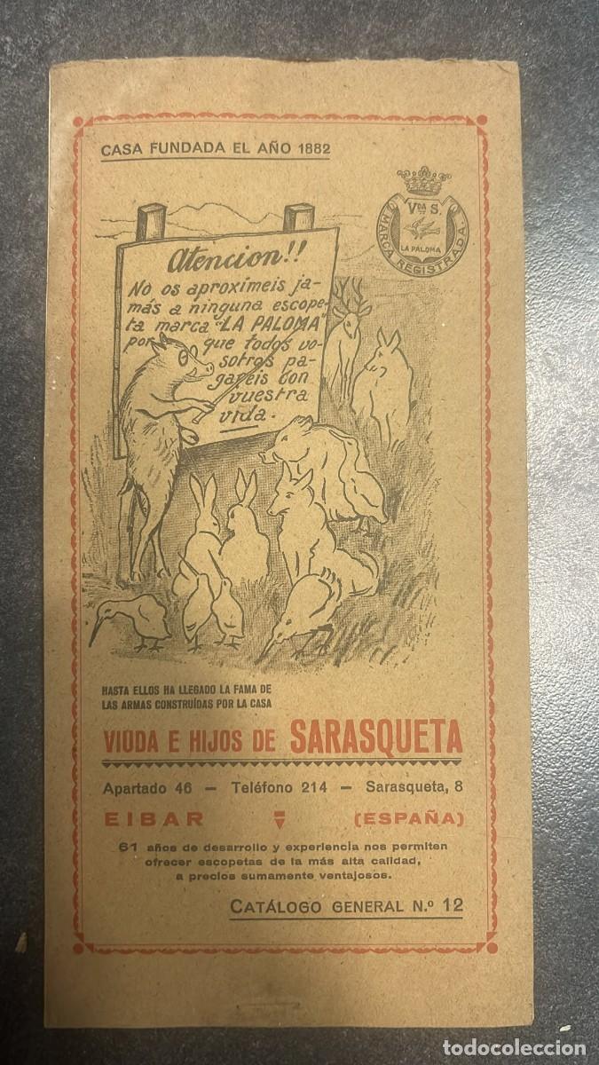 Cat&aacute;logos publicitarios: CATALOGO DE ESCOPETAS DE CAZA DE VIUDA E HIJOS DE SARASQUETA EIBAR CATALOGO GENERAL N&ordm; 12 DE 16 PGS.