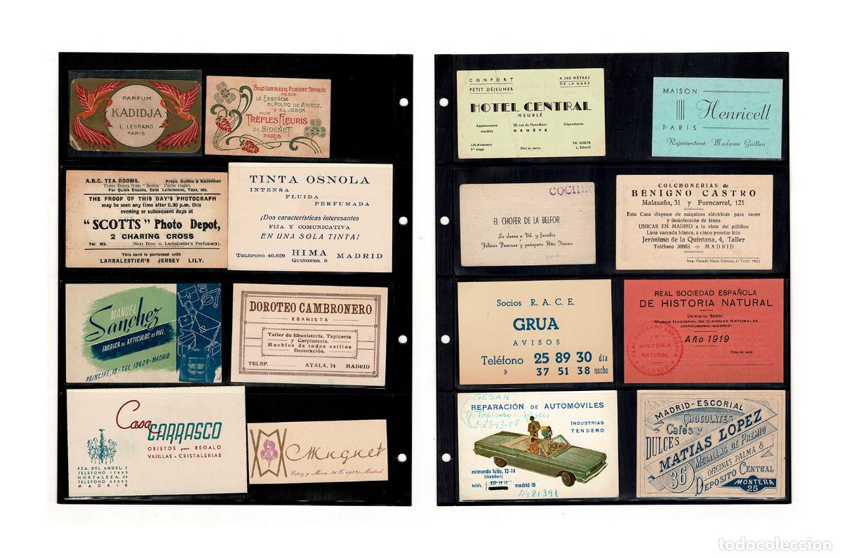Advertising Catalogs: 16 TARJETAS COMERCIALES Y DE VISITA ANTIGUAS (MADRID/PAR&Iacute;S/GINEBRA)