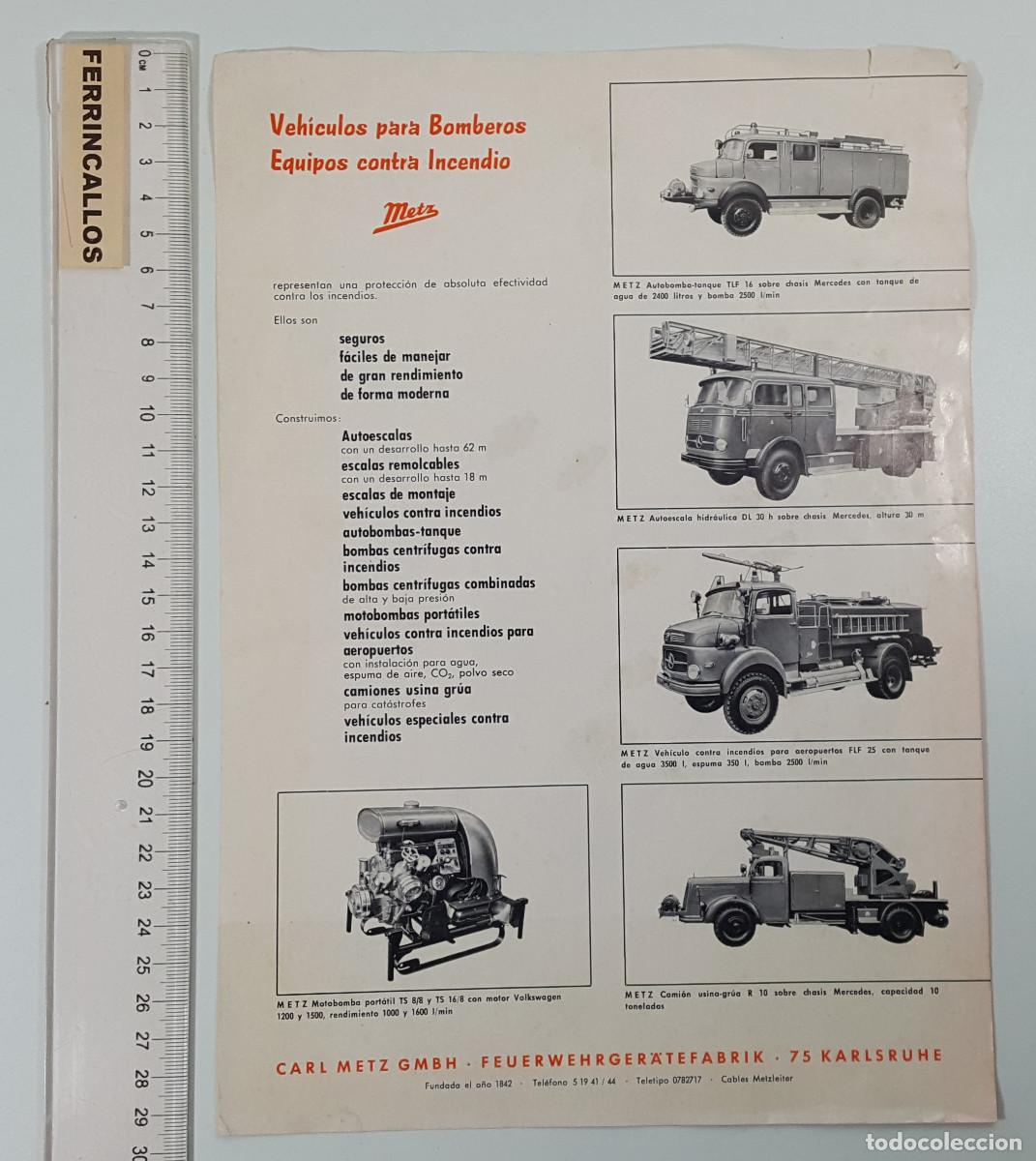 Cat&aacute;logos publicitarios: FOLLETO METZ ESCALAS TELESC&Oacute;PICAS , AUTOESCALAS VEH&Iacute;CULOS PARA BOMBEROS, INCOSA.