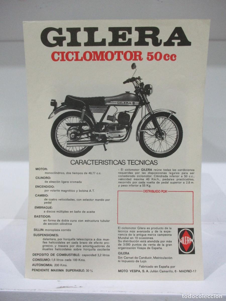 Werbekataloge: CATALOGO PUBLICITARIO ORIGINAL - CICLOMOTOR GILERA 50 CC