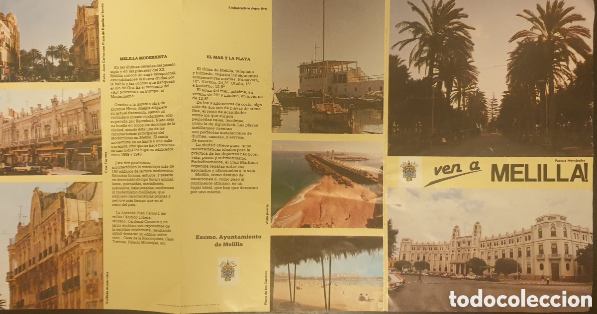 Cat&aacute;logos publicitarios: Folleto Melilla, a&ntilde;os 80