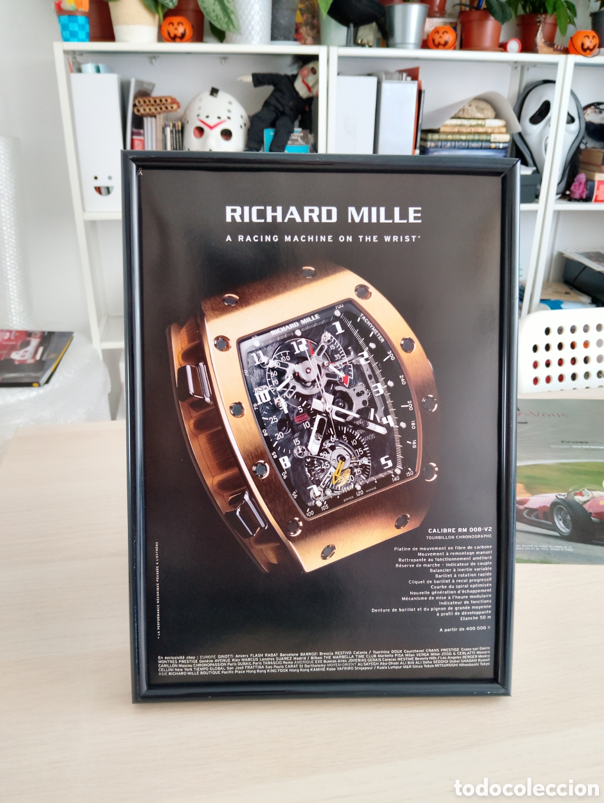 Cat&aacute;logos publicitarios: Richard Mille reloj anuncio original enmarcado