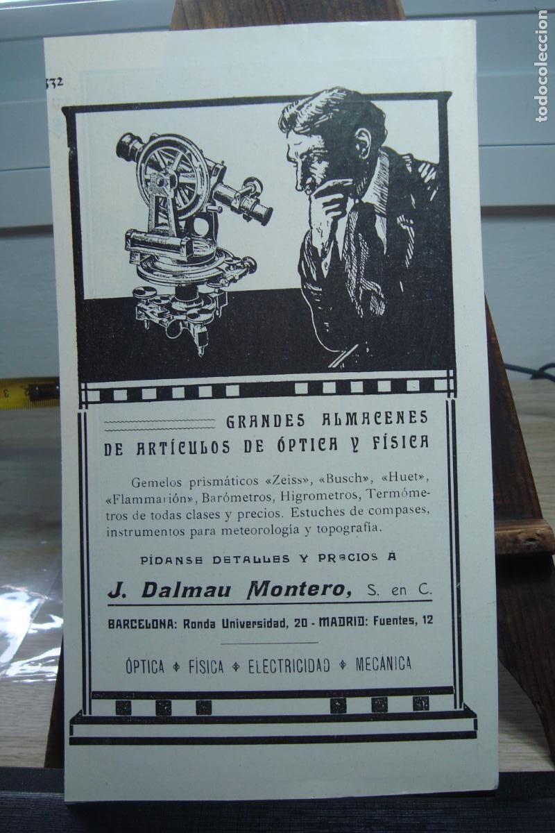 Cat&aacute;logos publicitarios: ANTIGUA PUBLICIDAD ALMACENES ARTICULOS OPTICA Y FISICA. J. DALMAU MONTERO. MADRID