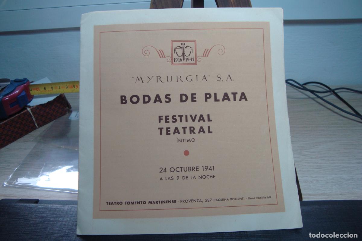 Cat&aacute;logos publicitarios: MYRURGIA FESTIVAL TEATRAL 1941. JUAN ESTIARTE. SERAFIN GILART. ENRIQUE TORRIJOS. RAFAEL LOSADA