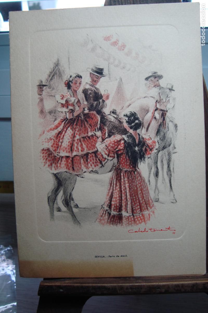 Cat&aacute;logos publicitarios: ANTIGUA TARJETA NAVIDAD 1966. LITOGRAFIA FERNANDO CABEDO TORRENTS. FERIA ABRIL SEVILLA