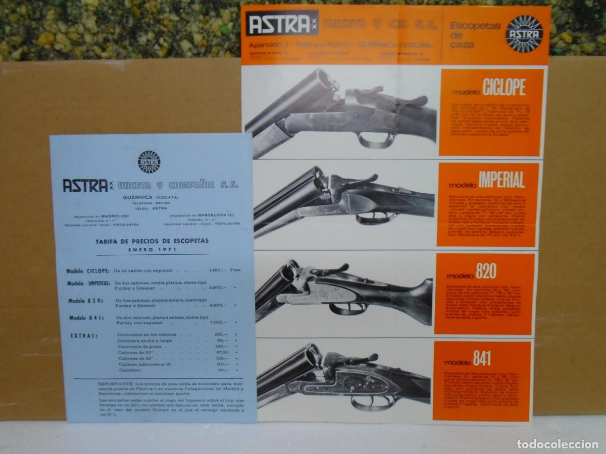 Cat&aacute;logos publicitarios: &rdquo;ASTRA&rdquo;UNCETA Y CIA S.A.CATALOGO Y TARIFA DE PRECIOS DE ESCOPETAS 1971.