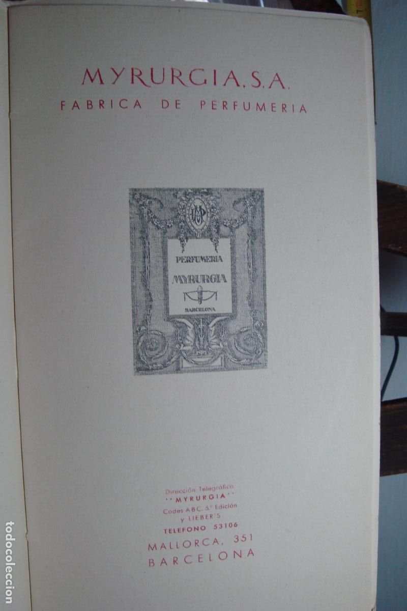 Cat&aacute;logos publicitarios: MYRURGIA S.A FABRICA DE PERFUMERIA. NOTAS DE PRECIOS BARCELONA 1936.