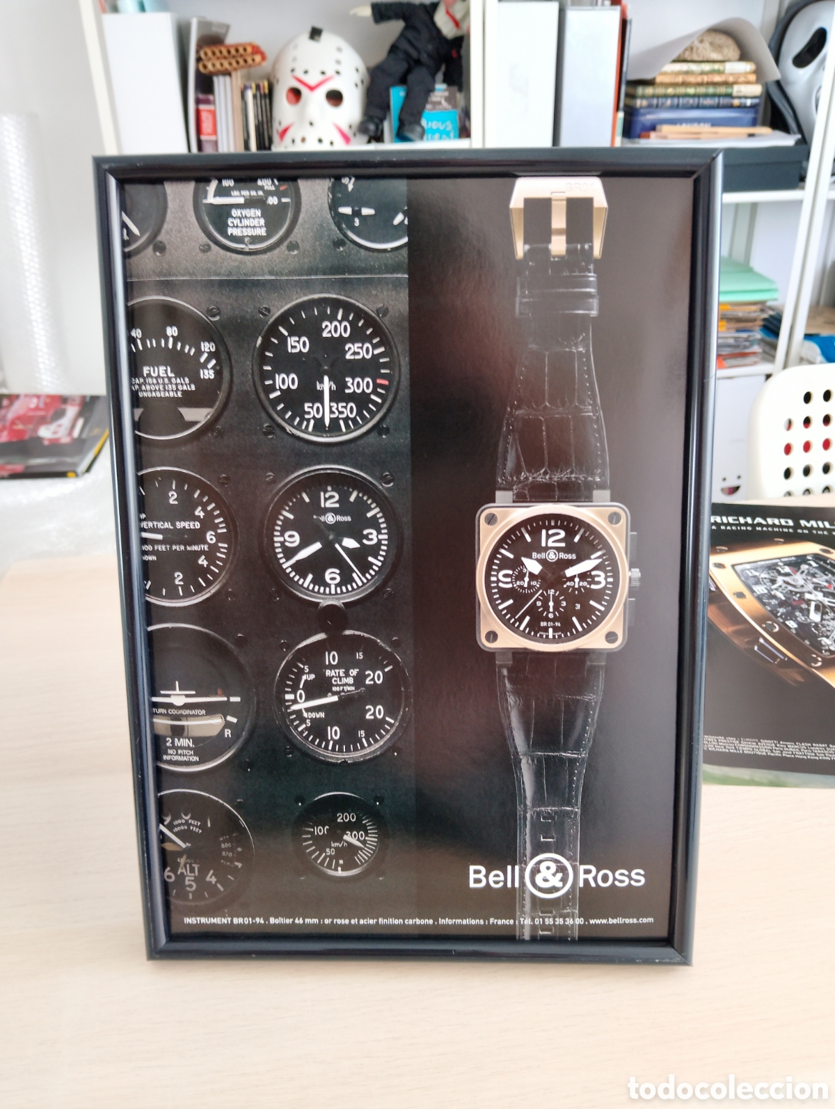 Cat&aacute;logos publicitarios: Bell Ross Reloj anuncio original enmarcado