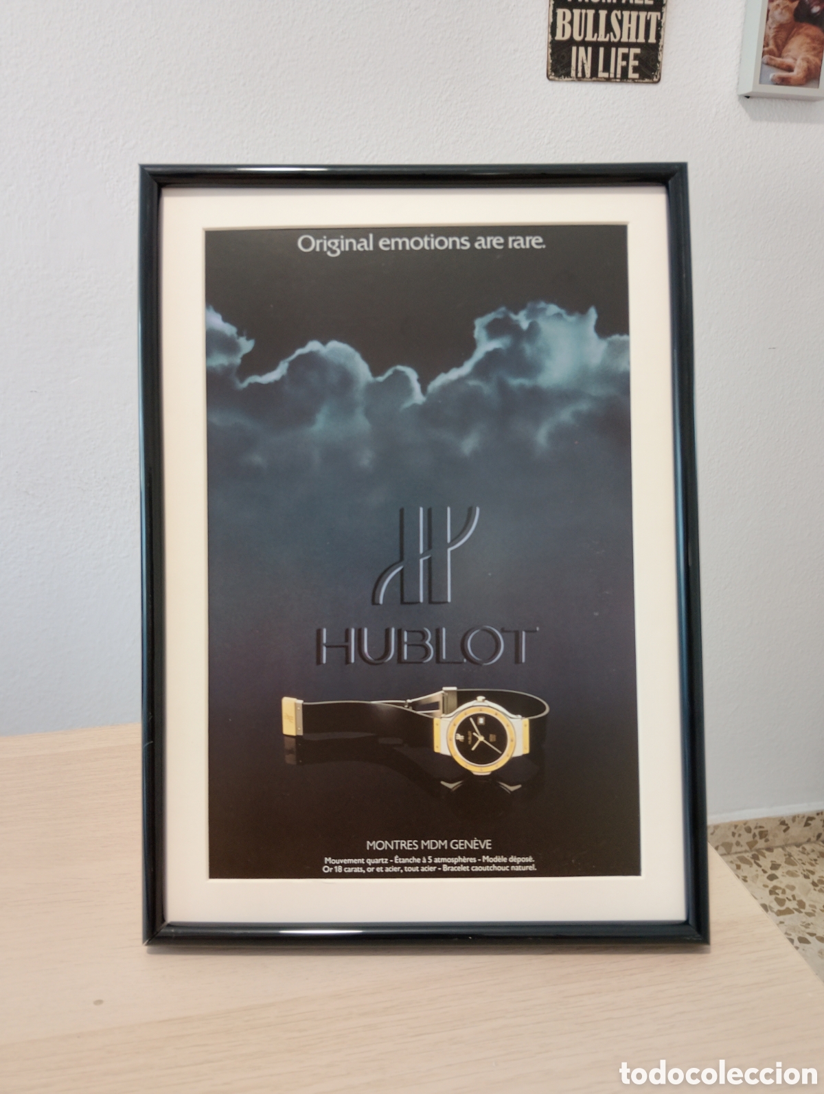 Cat&aacute;logos publicitarios: Hublot reloj anuncio original vintage enmarcado