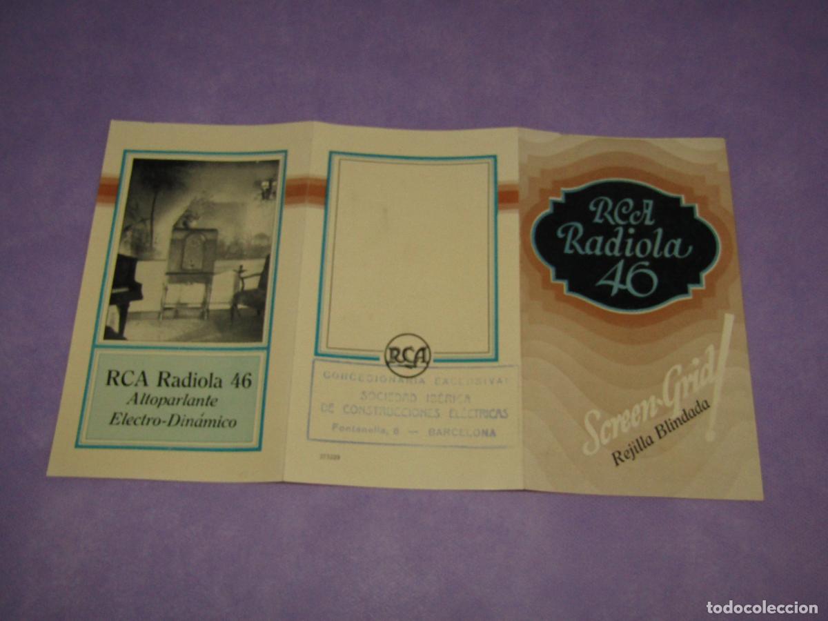 Cat&aacute;logos publicitarios: Antiguo Cat&aacute;logo Tr&iacute;ptico de Radios RCA RADIOLA 46 A&ntilde;o 1920-30s.