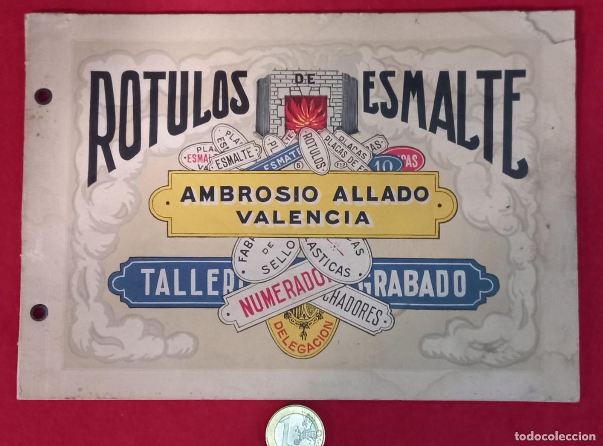 Cat&aacute;logos publicitarios: ANTIGUO CATALOGO DE ARTICULOS Y PRECIOS , ROTULOS DE ESMALTE , AMBROSIO ALLADO - VALENCIA