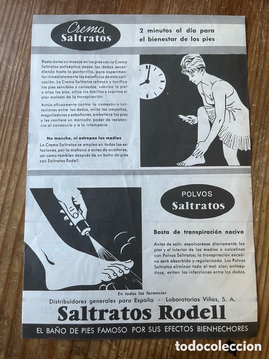 Cat&aacute;logos publicitarios: R32088 ANTIGUA PUBLICIDAD PROSPECTO MEDICINA CREMA SALTRATOS RODELL
