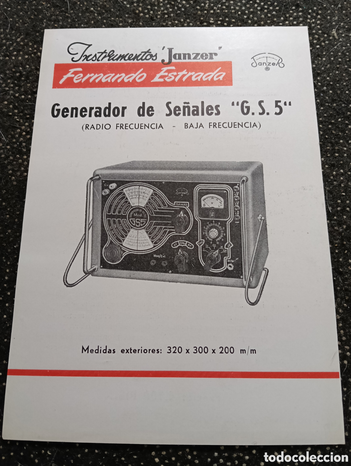 Cataloghi pubblicitari: Generador de Se&ntilde;ales Folleto de Instrumentos JANZER Fernando Estrada Pontil.
