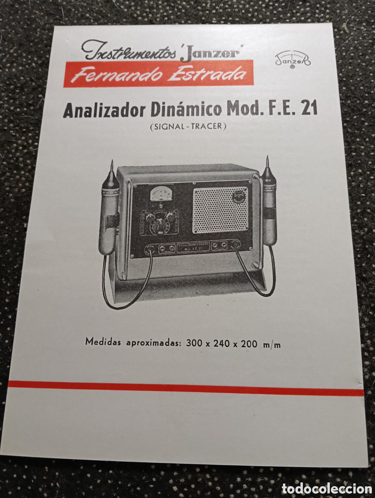 Cat&aacute;logos publicitarios: Analizador Din&aacute;mico Folleto de Instrumentos JANZER Fernando Estrada Pontil.