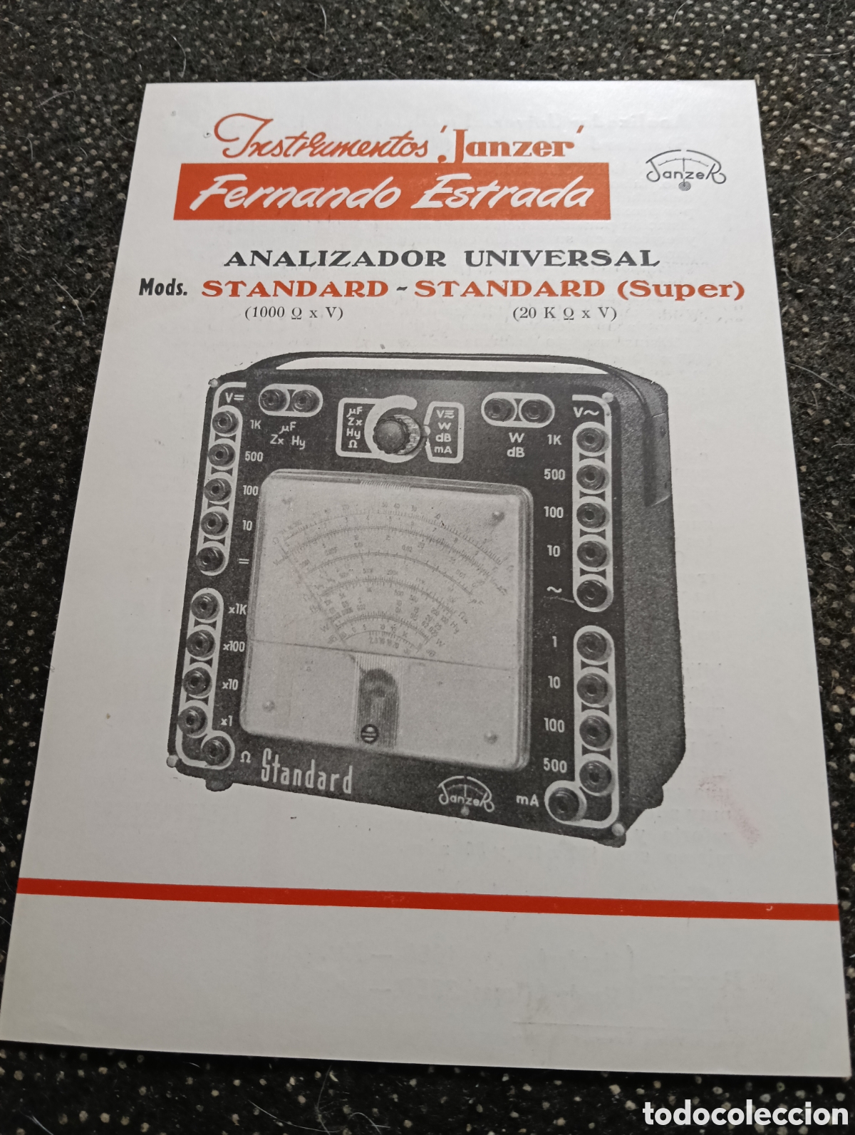 Cat&aacute;logos publicitarios: Analizador Universal Folleto de Instrumentos JANZER Fernando Estrada Pontil.