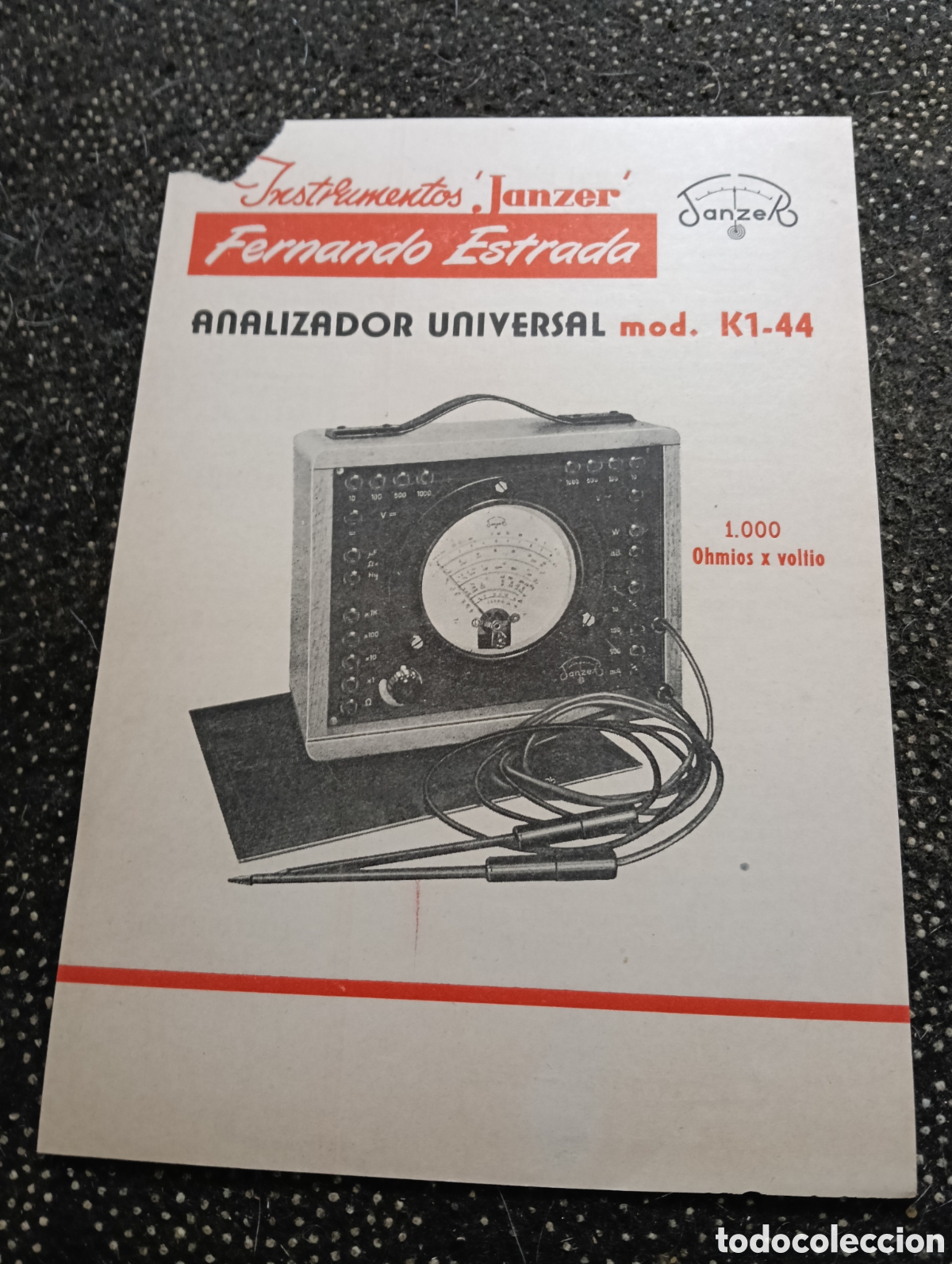 Cat&aacute;logos publicitarios: Analizador Universal Folleto de Instrumentos JANZER Fernando Estrada Pontil.
