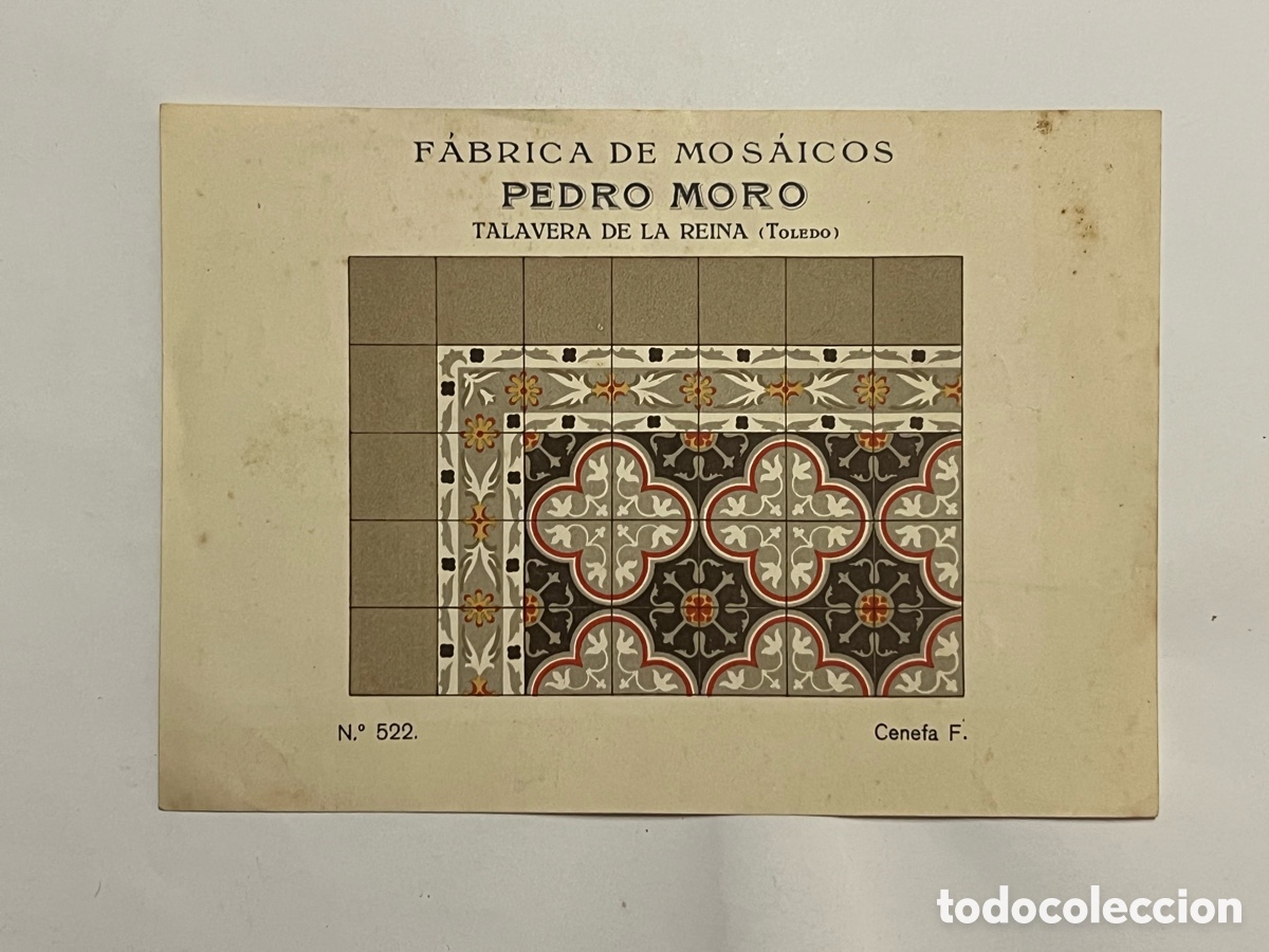 Cat&aacute;logos publicitarios: TALAVERA DE LA REINA (Toledo) F&Aacute;BRICA DE MOS&Aacute;ICOS PEDRO MORO. Hoja publicitaria (h.1930?)