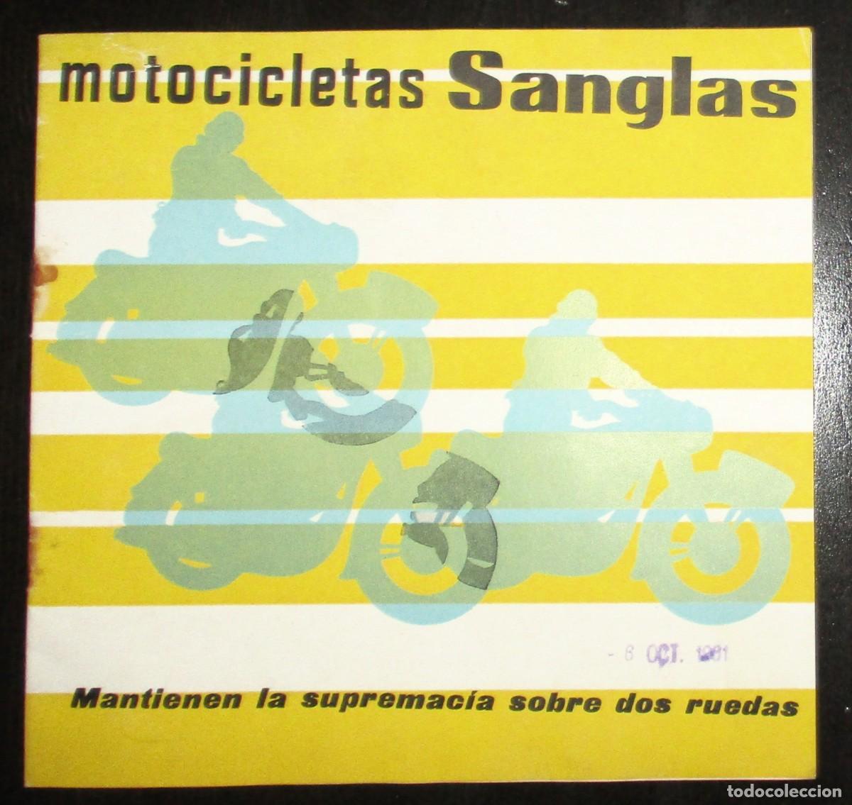 Cat&aacute;logos publicitarios: FOLLETO PUBLICITARIO DE MOTOCICLETAS SANGLAS ORIGINAL DE LOS A&Ntilde;OS 50/60.