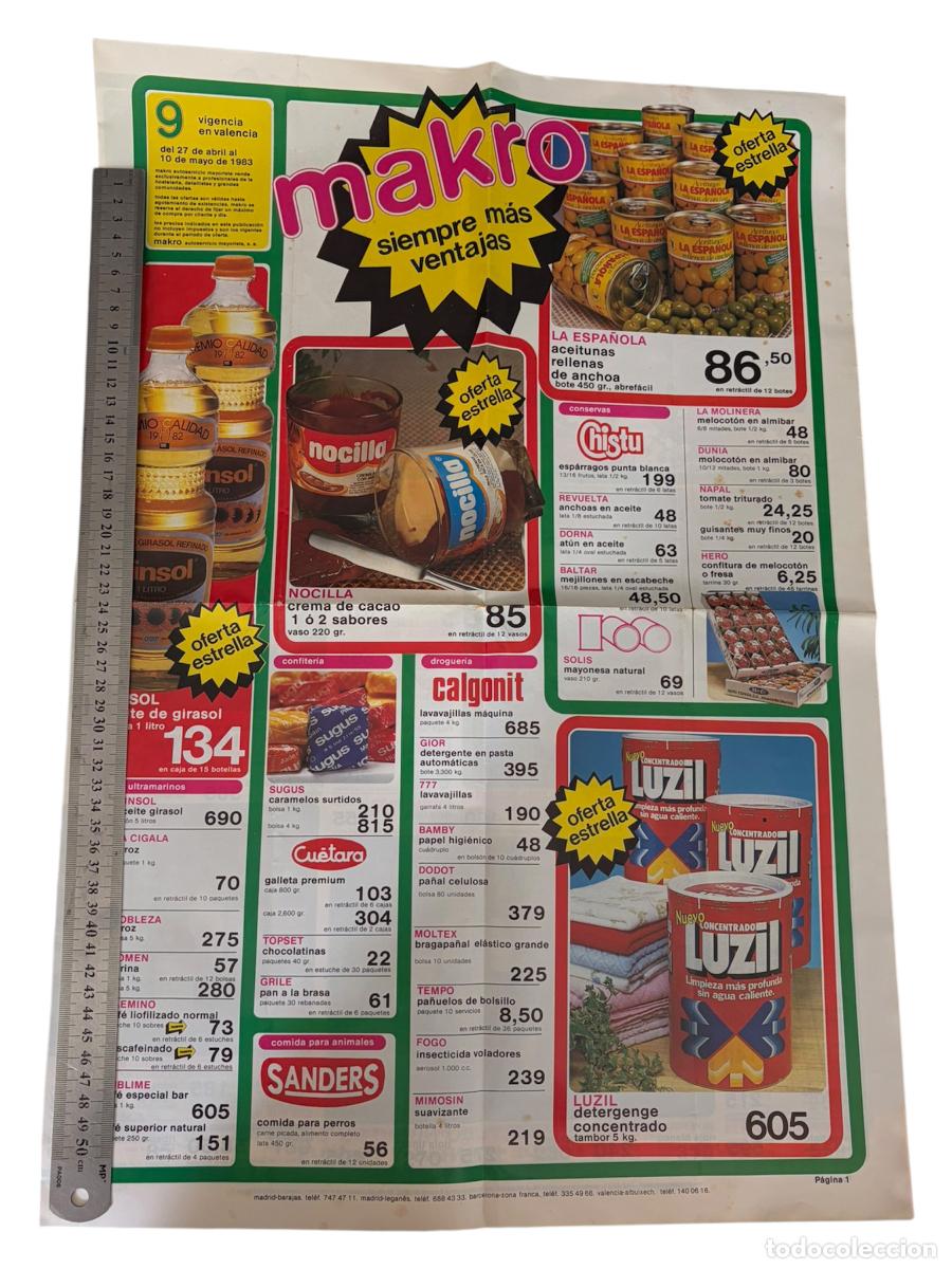 Cataloghi pubblicitari: cat&aacute;logo folleto publicitario makro n&ordm; 9 abril-mayo 1983 valencia - nocilla dinsol luzil sugus
