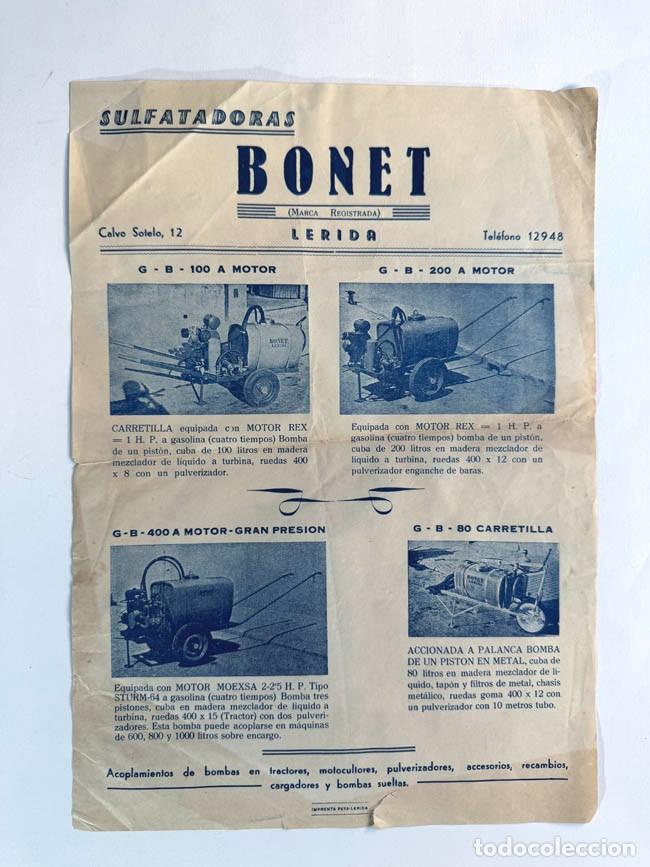 Cataloghi pubblicitari: PUBLICIDAD COMERCIAL / SULFATADORES BONET / L&Eacute;RIDA / 34 x 24
