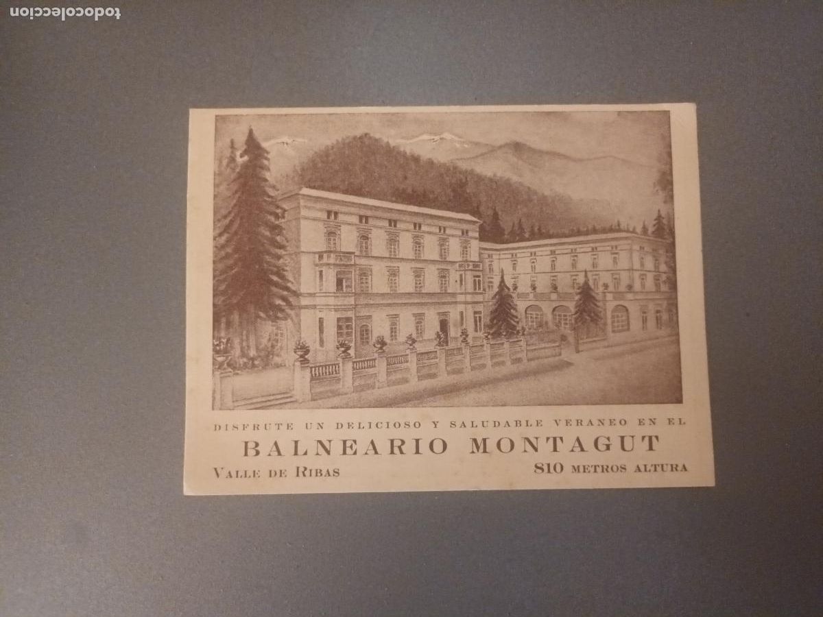 Cat&aacute;logos publicitarios: PUBLICIDAD BALNEARIO MONTAGUT. AGUA DE RIBAS. MANANTIAL FONTANA.