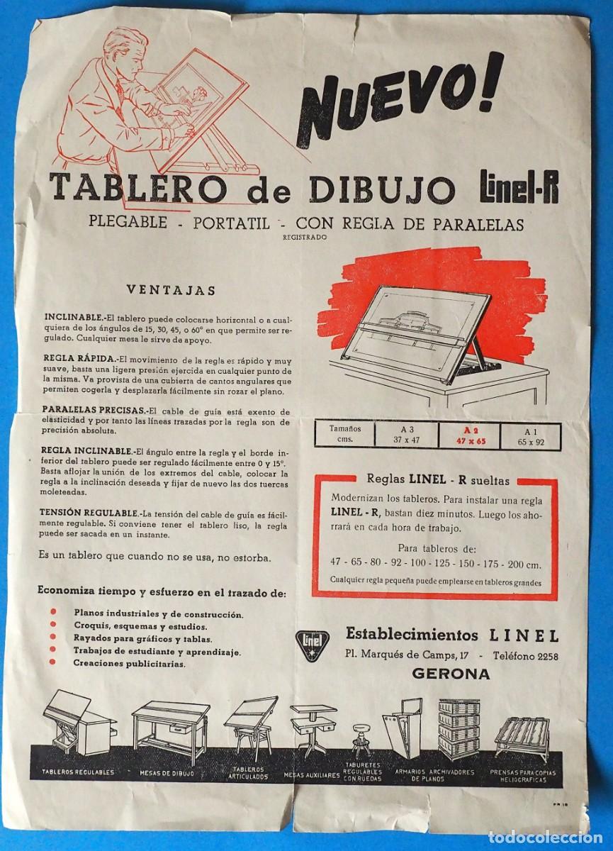 Cataloghi pubblicitari: ANTIGUA HOJA PUBLICITARIA: TABLERO DE DIBUJO LINEL-R