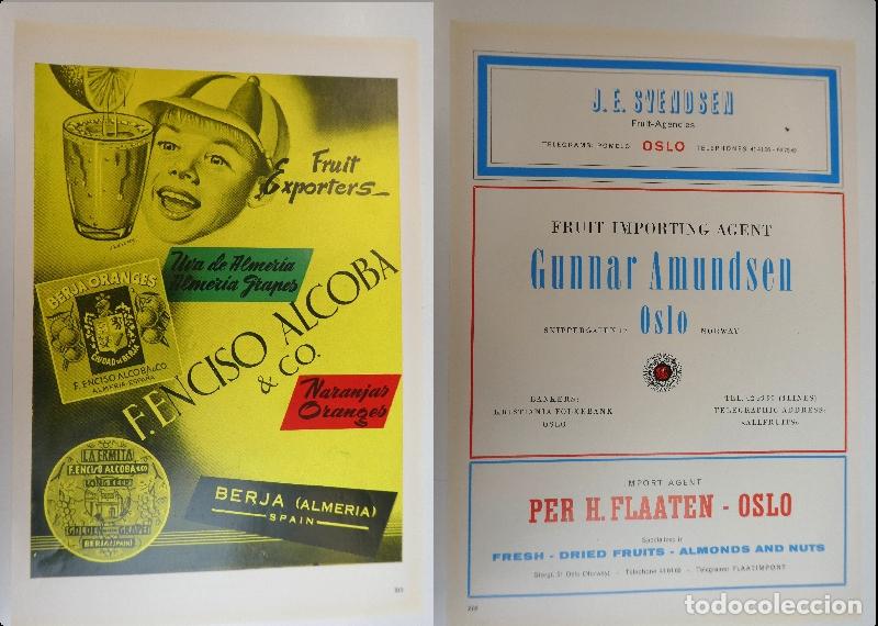 Cat&aacute;logos publicitarios: Recorte publicitario de frutas, a&ntilde;os 50 mide 20X30 cm