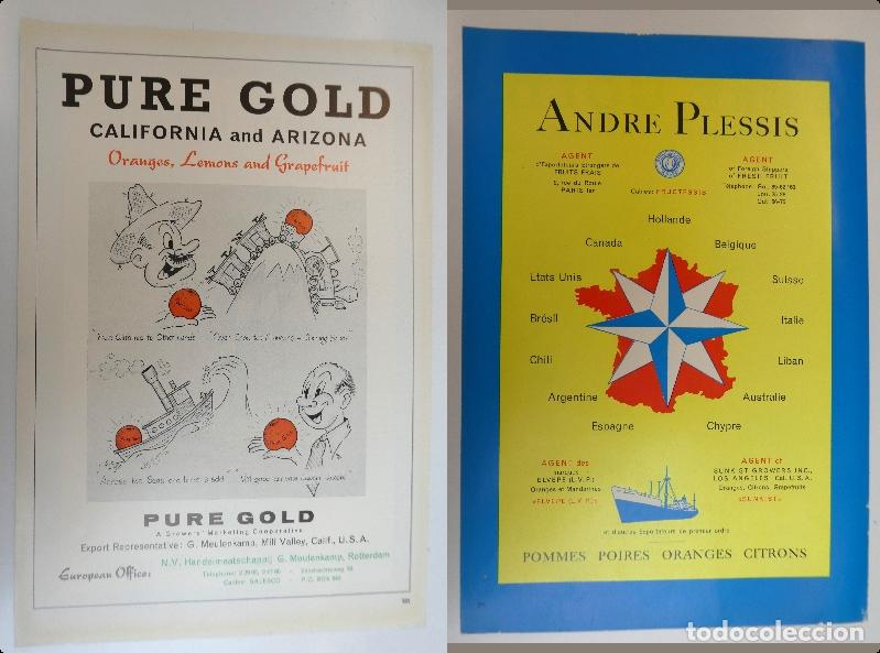 Cat&aacute;logos publicitarios: Recorte publicitario de frutas , a&ntilde;os 50 mide 20X30 cm