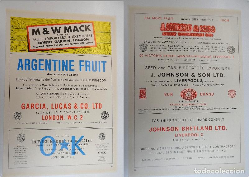 Cat&aacute;logos publicitarios: Recorte publicitario de frutas , a&ntilde;os 50 mide 20X30 cm