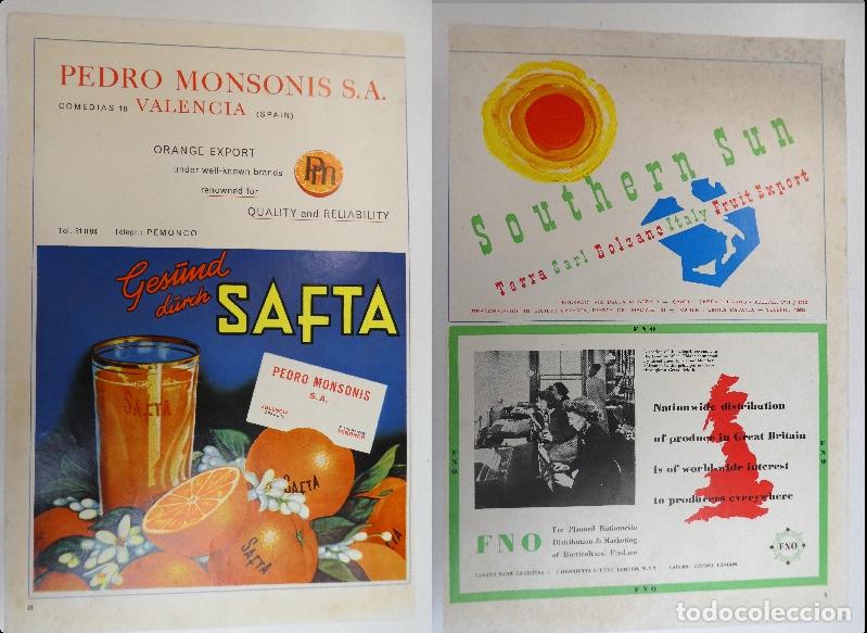 Cat&aacute;logos publicitarios: Recorte publicitario de frutas , a&ntilde;os 50 mide 20X30 cm