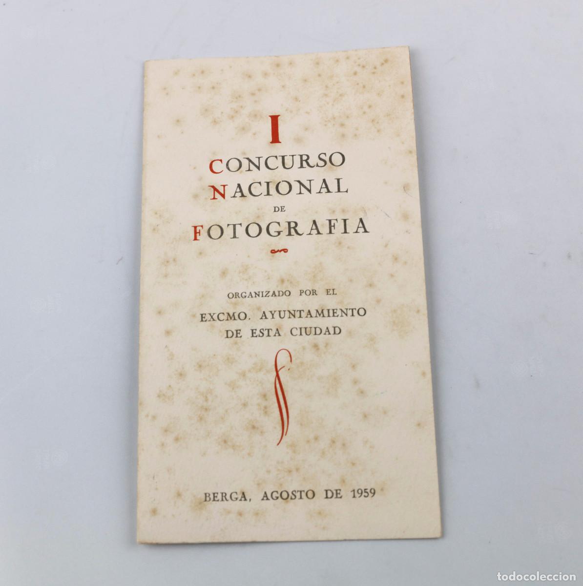 Cat&aacute;logos publicitarios: 1&ordm; CONCURSO NACIONAL DE FOTOGRAF&Iacute;A, BERGA, 1959.
